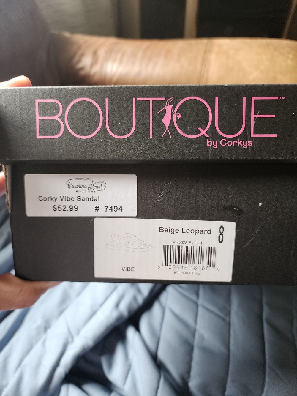 BOUTIQUE by Corkys Beige Leopard Sandal Box - Picture 2 of 4